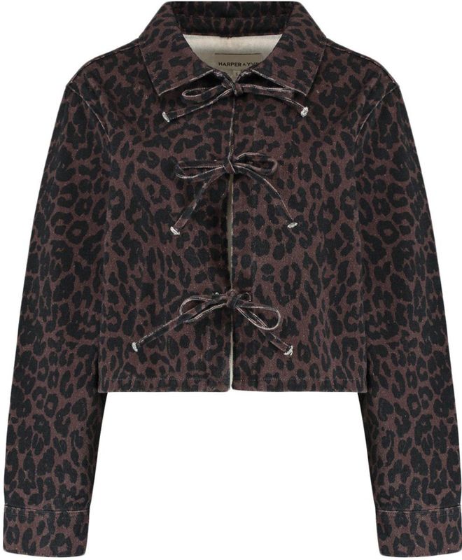 HARPER & YVE - Wally - Blousetop - Donkerbruin - Panterprint