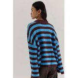 HARPER & YVE - ALICE - Gebreide Trui - Blauw - Streepprint
