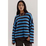 HARPER & YVE - ALICE - Gebreide Trui - Blauw - Streepprint