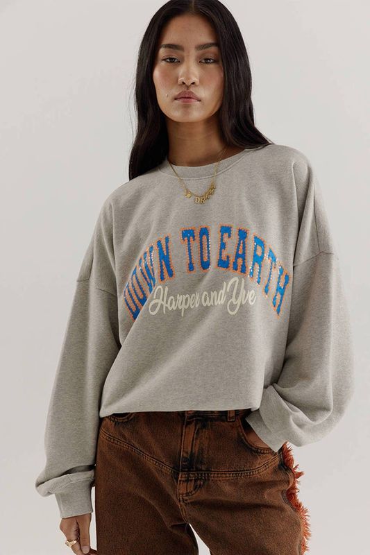 HARPER & YVE - Sweater - Lichtgrijs - 100% Katoen - Regular Pasvorm