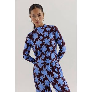 Harper & Yve - DW25T510 - Top - Blauw - Lange Mouw