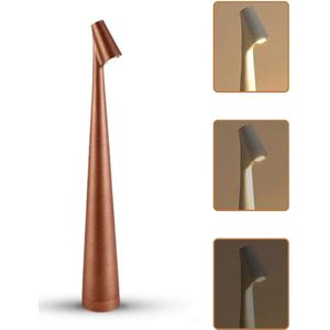 Homezie StandGlow | Staande Tafellamp | Goud | Uniek Design | Lange Batterijduur | Nachtlamp | Draadloze Lamp