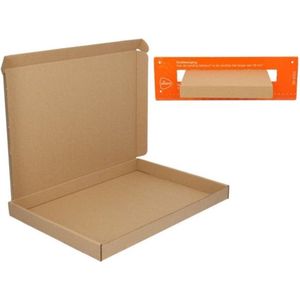25 stuks brievenbusdoos A6, met klep 180x115x28mm - extra stevig - bruin verzenddoos