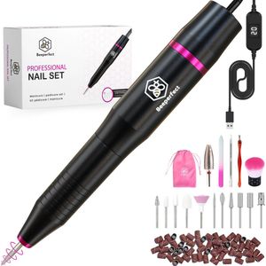 Beeperfect - Elektrische Nagelvijl - Set met 12 Opzetstukken - Aluminium - USB