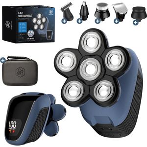 Beeperfect 6-in-1 Rasierer Männer - Trimmer - Schnurlose Nass- und Trockenrasur - 6 Aufsätze - Schädelrasierer