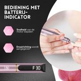 Beeperfect - Draadloze Elektrische Nagelvijl Pro Edition - Roze - Manicure en Pedicure Set - Oplaadbaar - 30.000 RPM