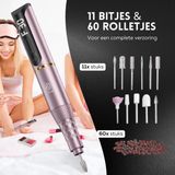 Beeperfect - Draadloze Elektrische Nagelvijl Pro Edition - Roze - Manicure en Pedicure Set - Oplaadbaar - 30.000 RPM