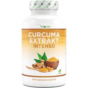 Curcuma / Kurkuma extract - 180 capsules - Premium: Met 98% extract - Curcumine gehalte per dagelijkse portie komt overeen met 17.150 mg kurkuma - Veganistisch - Vit4ever