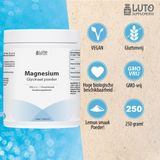 Magnesium Glycinate poeder - 250 gram - Glycinaat / Bisglycinaat - Met Citroen smaak - Hoogste kwaliteit magnesium - Luto Supplements