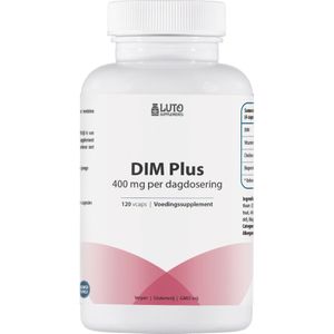 DIM Plus | 400mg Di-indolylmethaan | 120 Vegetarische capsules | Met Vitamine E, Bioperine & Choline | Luto Supplements
