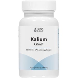 Kalium Citraat - Met Fruit & Groente Extract voor natuurlijke bron van Kalium - 392 mg elementair Kalium - 90 tabletten - Luto Supplements