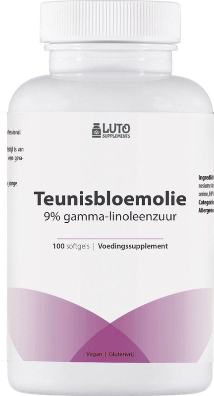 Teunisbloemolie | 1000mg | Premium: 9% gamma-linoleenzuur GLA | 100 softgels | Ondersteunt een normale menstruatie* | LUTO Supplements