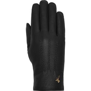 Schwartz & von Halen Handschoenen Dames - Julia (zwart) - geitenleren handschoenen met luxe faux fur voering & touchscreen-functie - Zwart maat 8