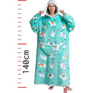 Custombear.nl- Plaid met mouwen- Hoodie blanket extra lang- tv deken - sherpa deken -