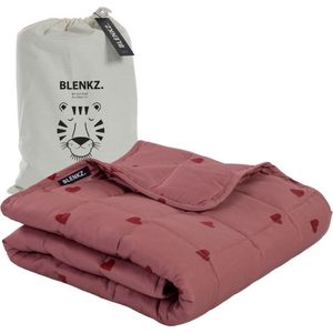 BLENKZ - Verzwaringsdeken - Hartjes Rood Roze - 3.5kg - 100x150