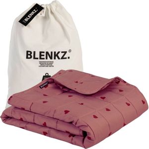 BLENKZ - Verzwaringsdeken - Hartjes Roze Rood - 5kg - 140x200 - Voor Kinderen en Tieners