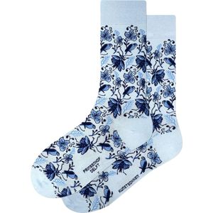 Kunst - Delfts Blauw Patroon - Huissokken - Biologisch Katoenen Sokken - Vrolijke Sokken
