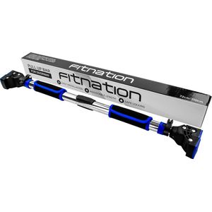 Fitnation Pull up Bar - Pull up Bar Station - Optrekstang - Met handleiding - Verstelbaar 72 cm tot 110 cm - Zilver/Blauw