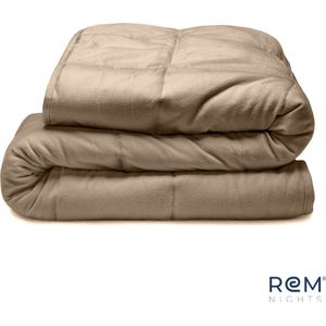 Verzwaringsdeken 8 kg Minky Fleece bruin - Luxe kwaliteit - 150 x 200 cm  Zwaartedeken - Premium Weighted blanket / Professioneel verzwaarde deken - Het Ultieme kadootje - Warm Verzwarings deken - REM nights®