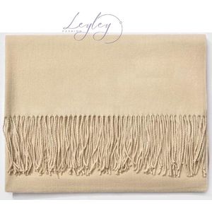 Kwaliteit Warm Zachte Sjaal Beige - Beige Scarf - Shawl - Herfst en Winter - Beige