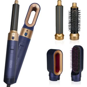 Luxoo - Airstyler - Multistyler Föhnborstel - Blauw Goud