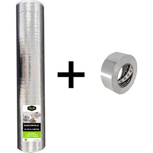Radiatorfolie + Tape - 50cm Ã— 5m - Incl. 10 meter Aluminiumtape - Makkelijk en snelle bevestiging - Verlaag je gasverbruik - Dubbele isolatie - 50cm Ã— 5m - 2.5mÂ²