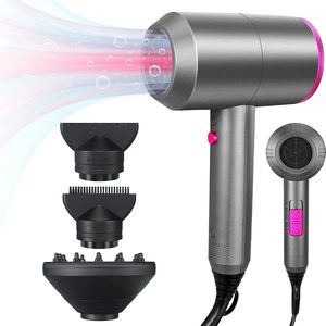 Föhn - Ionen-Haardroger - Ionen - Diffusor - 2000 W - Sneldrogende Reisföhn - Haarföhn 3 Warmtestanden en 3 Snelheden - met Warm en Koude Knop - Draagbare Haardroger voor Dames - Kinderen - Familie - Haren - Salon - Reizen