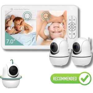 iNeedy Vision Duo 7 inch - Babyfoon - Babyfoon twee camera's - Splitscreen - babyfoon met monitor - Uitbreidbaar