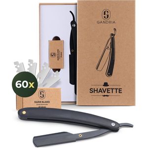 Gandria Shavette Open Scheermes - Klassiek Klap Scheermes - Barbiersmes & Kappersmes - Safety Razor - Straight Razor voor Mannen - Incl. 60
