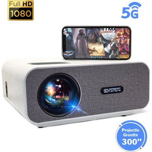 Sightstrong - Beamer - Native 1080P / 4K Support - 15.000 Lumen - Streamen Vanaf Je Telefoon Met WiFi - Mini Projector