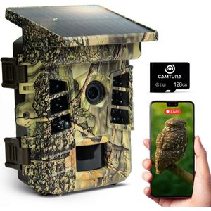 Camtura - Wildcamera - Oplaadbaar - Met Zonnepaneel - Nachtzicht en WiFi - 4K & 64MP