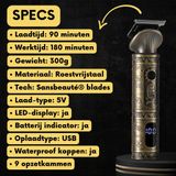 SANSBEAUTÉ Tondeuse - Goud - 6-in-1 - Met LED-display