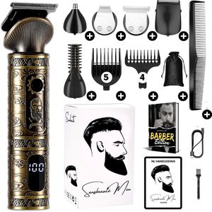 6-in-1 Baardtrimmer Mannen - Trimmer voor Baard en Lichaam - Incl. 6 opzetstukken - Sansbeauté® - Bodygroomer Mannen - Bodytrimmer Heren - Haar trimmer - Tondeuse - 0.5-15MM - Neus en Oor - Trimapparaat - Baard Machine - Multigroomer