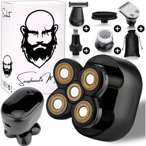 6-in-1 Scheerapparaat Mannen – Trimmer - Sansbeauté® Skull Sharp Classic - Electric Face & Head Shaver - Hoofd Kaal Scheren – Elektrisch - Nat & Droog