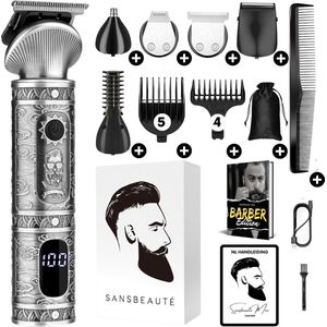 Sansbeauté - Tondeuse - Baardtrimmer - Silver Edition - Incl. 6 Opzetstukken