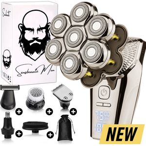 6-in-1 Scheerapparaat Mannen – Trimmer - Tondeuse - Sansbeauté® SkullSharp PRO MAX - Electric Face & Head Shaver - Skull Shaver - Hoofd Kaal Scheren – Nat & Droog - Elektrisch