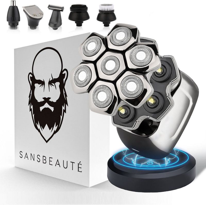 Sansbeauté - Skull Sharp PRO Magnetic - Scheerapparaat - Draadloos - 6-in-1