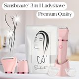 Sansbeauté - 3-in-1 Ladyshave - Scheerapparaat - USB Oplaadbaar - Vrouw