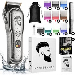 Sansbeauté - Draadloze Tondeuse - Haartrimmer - Zwart - Inclusief Opzetkammen