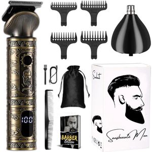 Sansbeauté 2-in-1 Baardtrimmer Mannen - Trimmer voor Baard en Lichaam - Incl. 2 opzetstukken - Bodygroomer Mannen - Bodytrimmer Heren - Haar trimmer - Tondeuse - 0.5-15MM - Neus en Oor - Trimapparaat - Baard Machine
