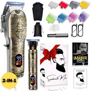 Professionele Draadloze 2-in-1 Tondeuse - Tondeuse Mannen Hoofdhaar - Cheveux Haar - Haartrimmer - Kapper Haar Machine - Haartondeuse - Baard - Barber Hair Clipper - Kapper Buddha Trimmer - Kappersset