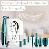 Sansbeauté - 4-in-1 Bikinitrimmer - Classic Green - Ontharingsapparaat - Gezicht - Oksels - Benen - Bikinilijn - Wenkbrauw Trimmer