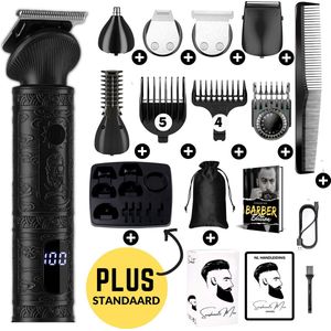 7-in-1 Baardtrimmer Mannen + Standaard - Trimmer voor Baard en Lichaam - Incl. 6 opzetstukken - Sansbeauté® - Bodygroomer Mannen - Bodytrimmer Heren - Haar trimmer - Tondeuse - 0.5-15MM - Neus en Oor - Trimapparaat - Baard Machine - Multigroomer