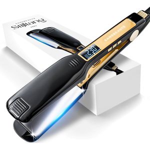 Sansbeauté - Professionele Stijltang - 2 in 1 - Zwart - Titanium Platen