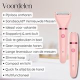 Sansbeauté® 2-in-1 Ladyshave - Scheerapparaat - Pink Edition - Waterproof - USB Oplaadbaar