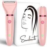 Sansbeauté® 2-in-1 Ladyshave - Scheerapparaat - Pink Edition - Waterproof - USB Oplaadbaar