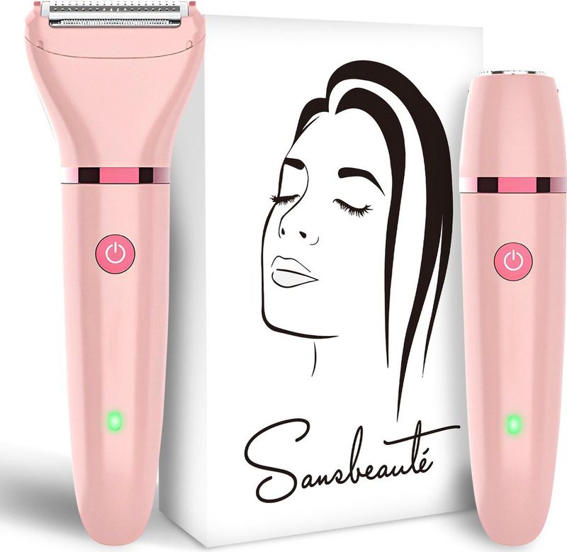 Sansbeauté® 2-in-1 Ladyshave - Scheerapparaat - Pink Edition - Waterproof - USB Oplaadbaar