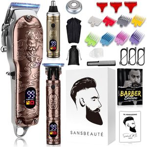 Sansbeauté - 4-in-1 Tondeuse Kit - Zwart - Inclusief 4 Trimmers en 11 Opzetkammen