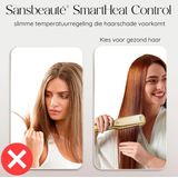 SANSBEAUTÉ - 2-in-1 Stijltang - Goud - Titanium Platen - 31 Temperatuurstanden