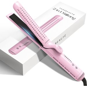 Sansbeauté - 2 in 1 Airflow Stijltang - Krultang - Zwart - ION Technologie